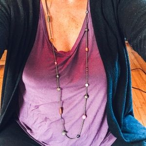 Long bead chain necklace